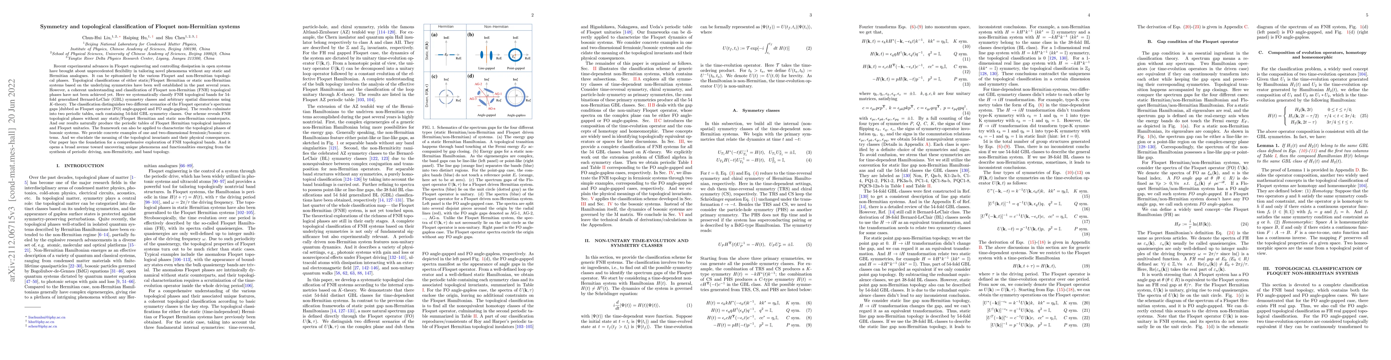 Thumbnail for Symmetry and topological classification of Floquet non-Hermitian systems