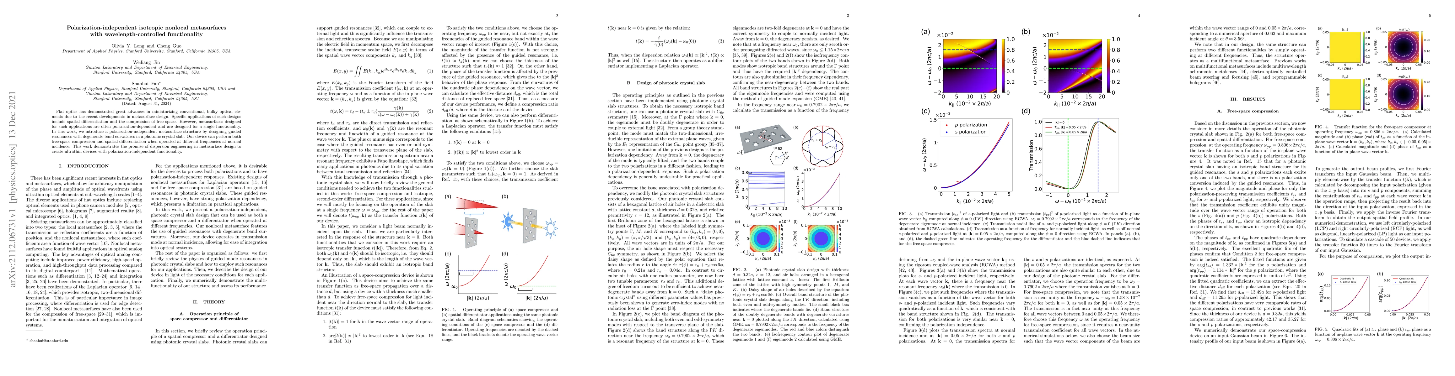 Thumbnail for Polarization-independent isotropic nonlocal metasurfaces with
  wavelength-controlled functionality