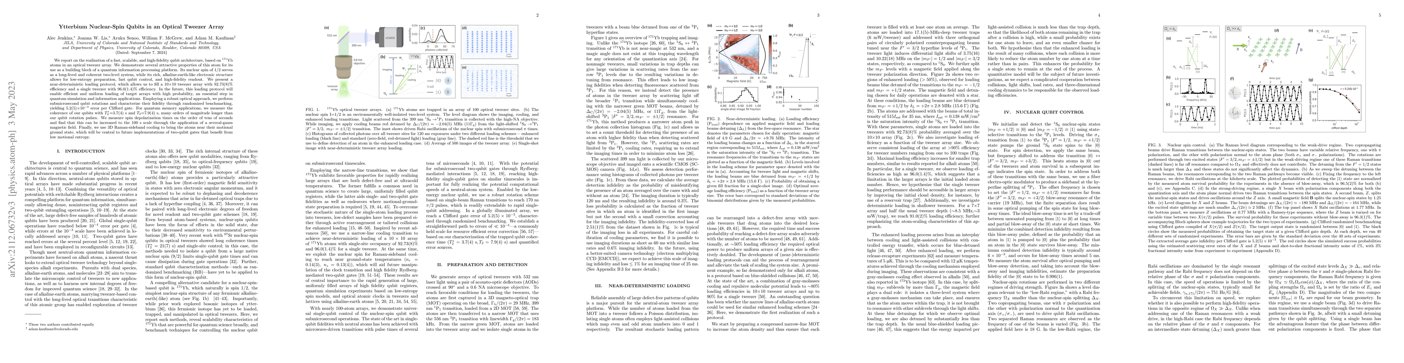 Thumbnail for Ytterbium nuclear-spin qubits in an optical tweezer array