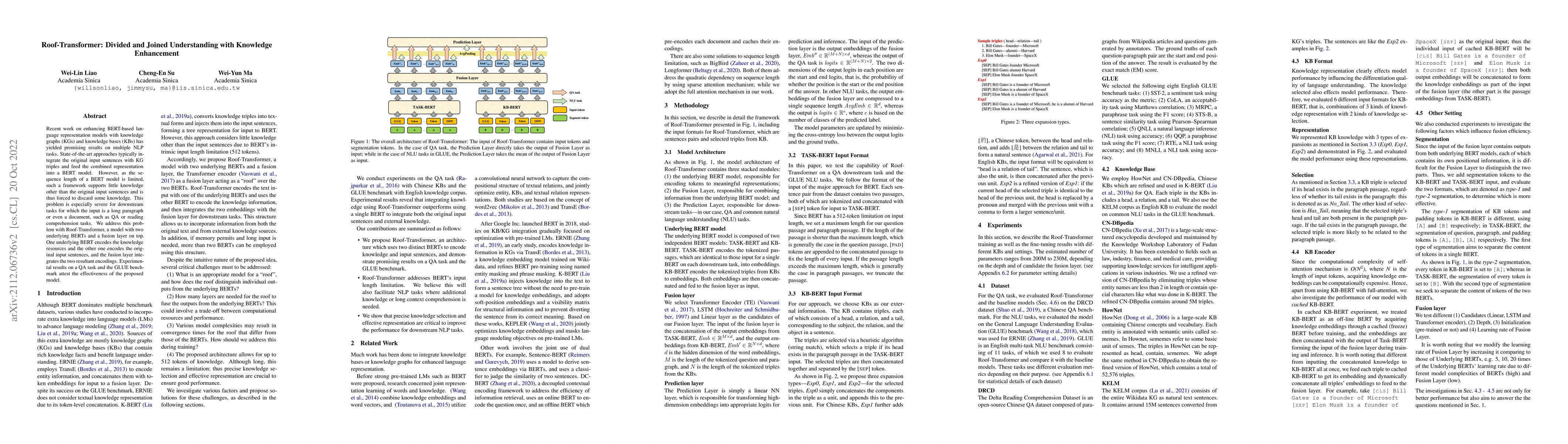 Thumbnail for Roof-Transformer: Divided and Joined Understanding with Knowledge
  Enhancement