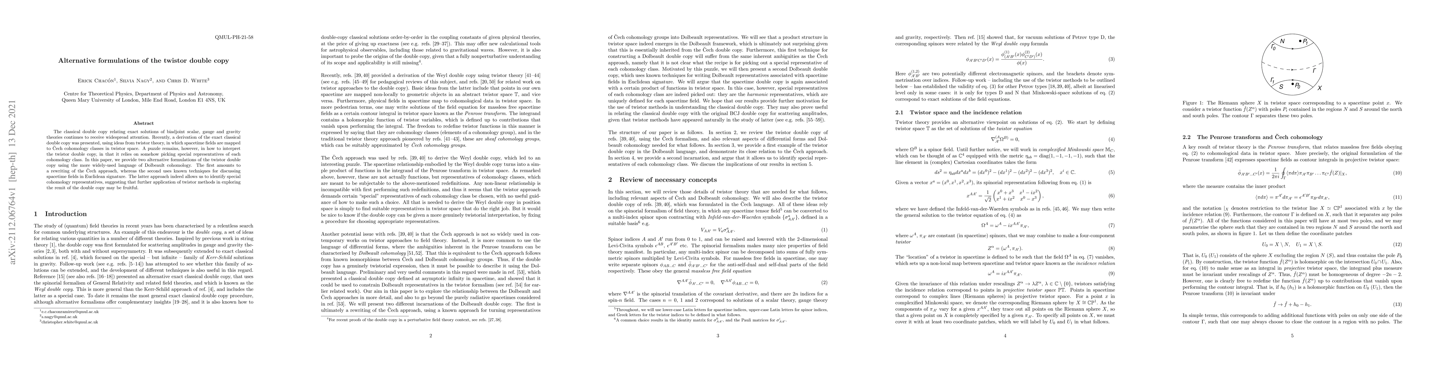 Thumbnail for Alternative formulations of the twistor double copy