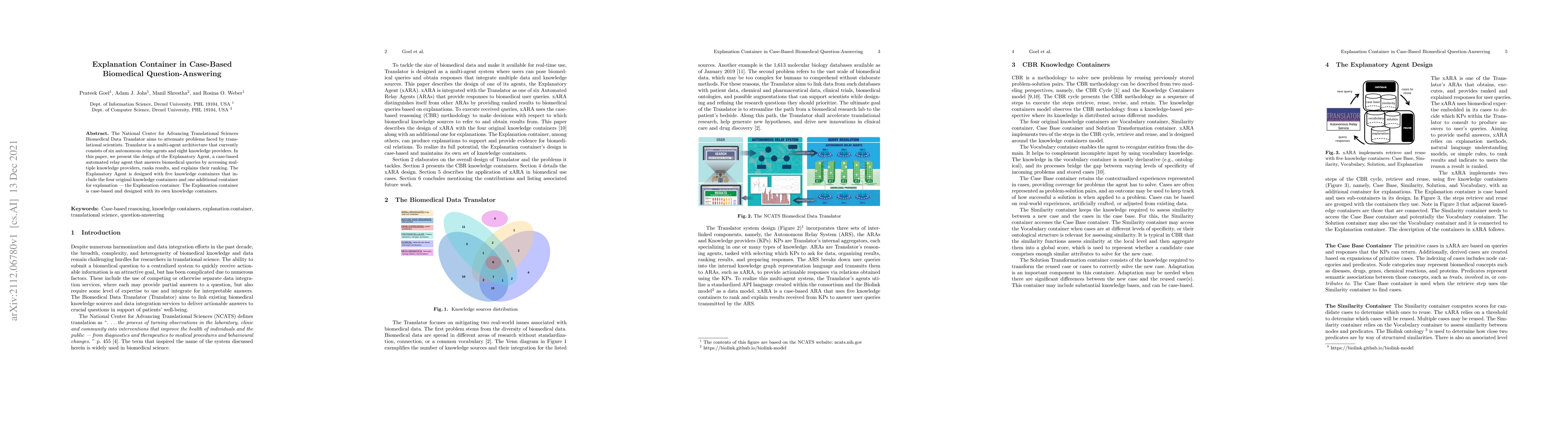 Thumbnail for Explanation Container in Case-Based Biomedical Question-Answering