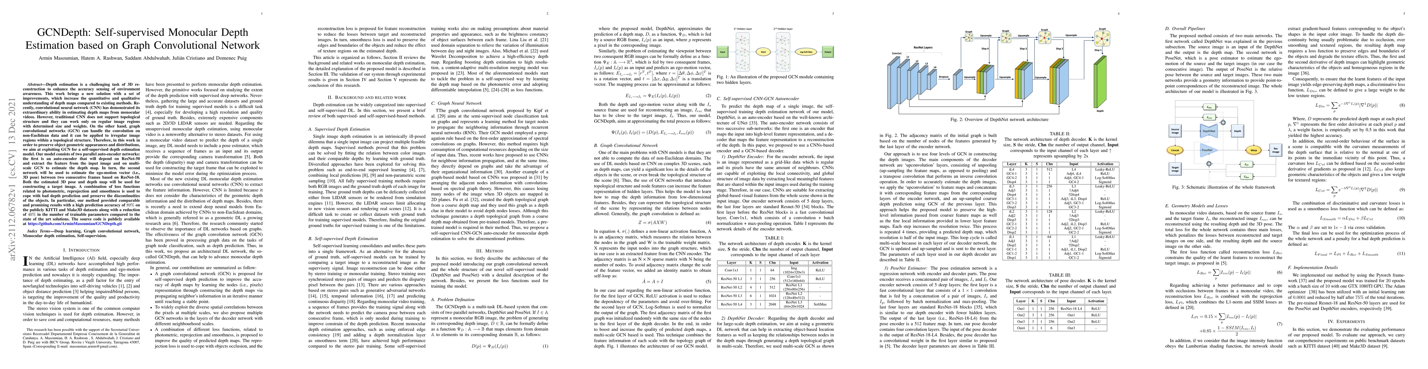 Thumbnail for GCNDepth: Self-supervised Monocular Depth Estimation based on Graph
  Convolutional Network
