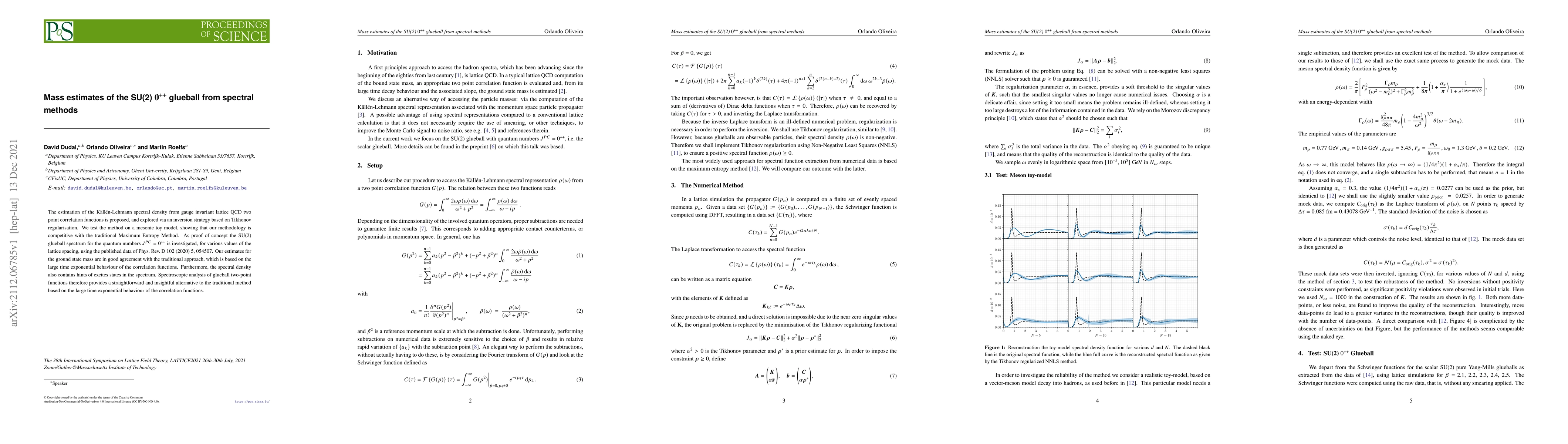 Thumbnail for Mass estimates of the SU(2) $0^{++}$ glueball from spectral methods