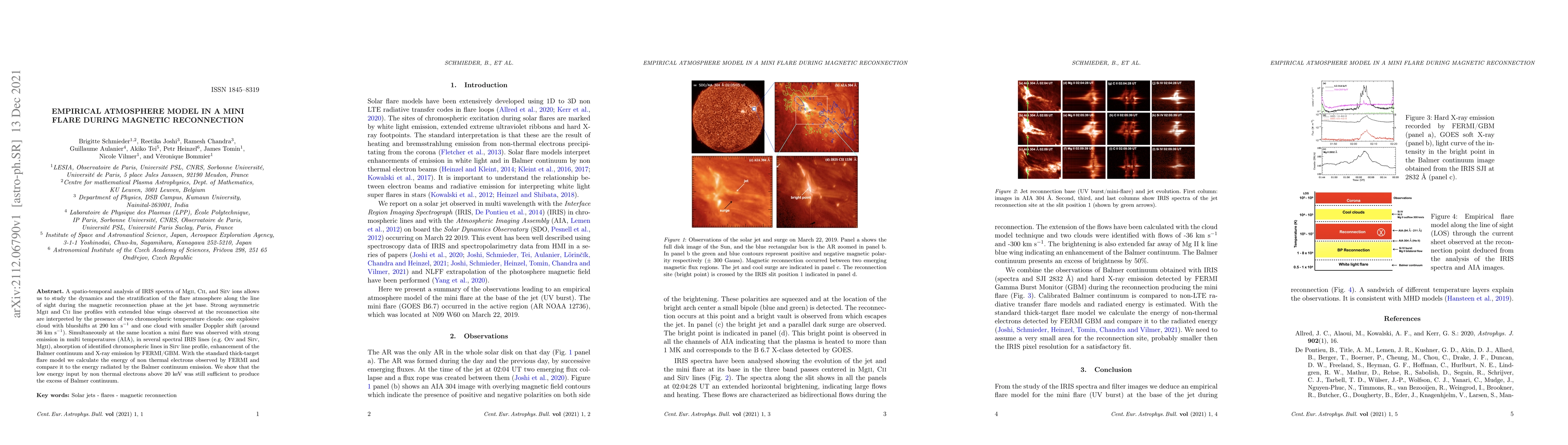 Thumbnail for Empirical atmosphere model in a mini flare during magnetic reconnection