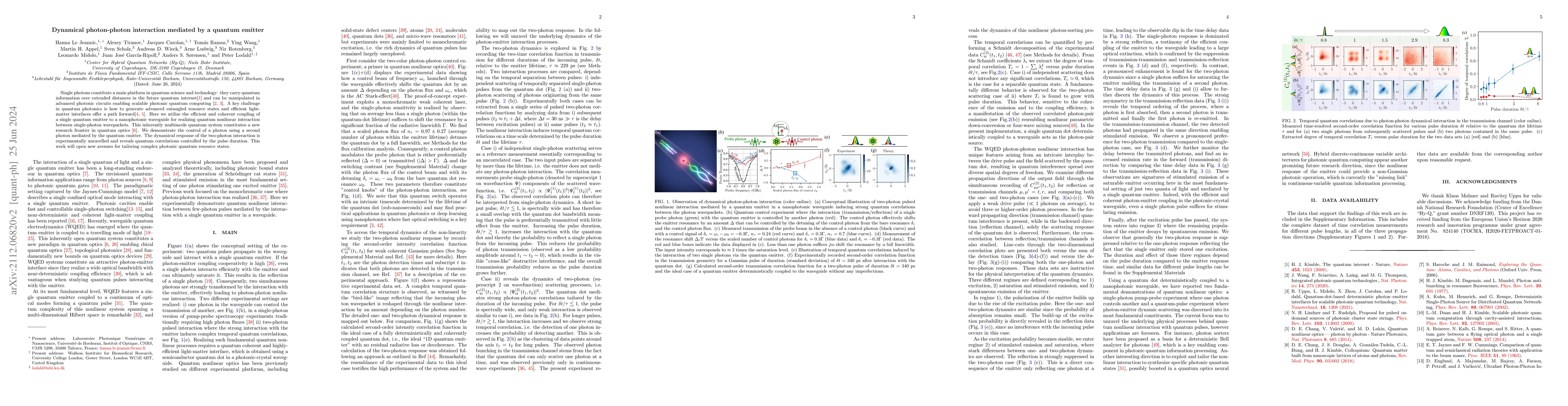 Thumbnail for Dynamical photon-photon interaction mediated by a quantum emitter