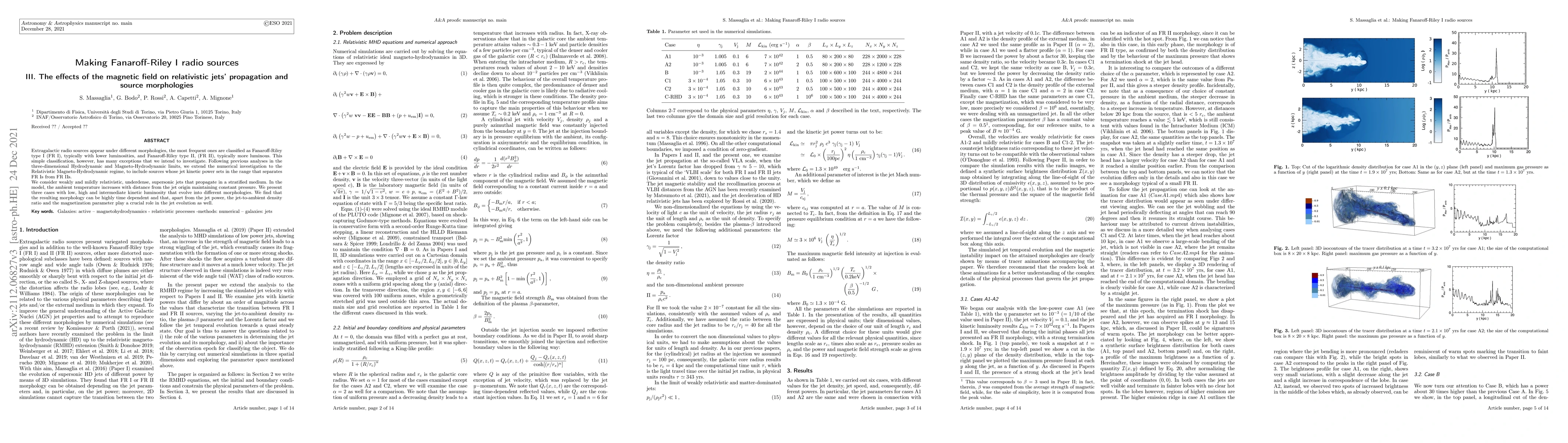 Thumbnail for Making Fanaroff-Riley I radio sources III. The effects of the magnetic
  field on relativistic jets' propagation and source morphologies