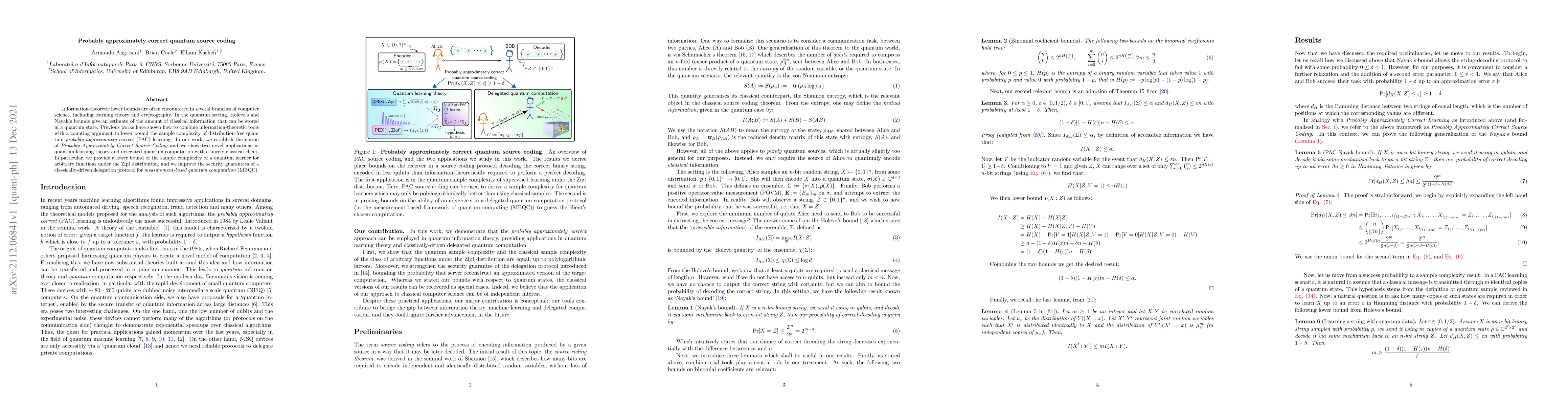 Thumbnail for Probably approximately correct quantum source coding