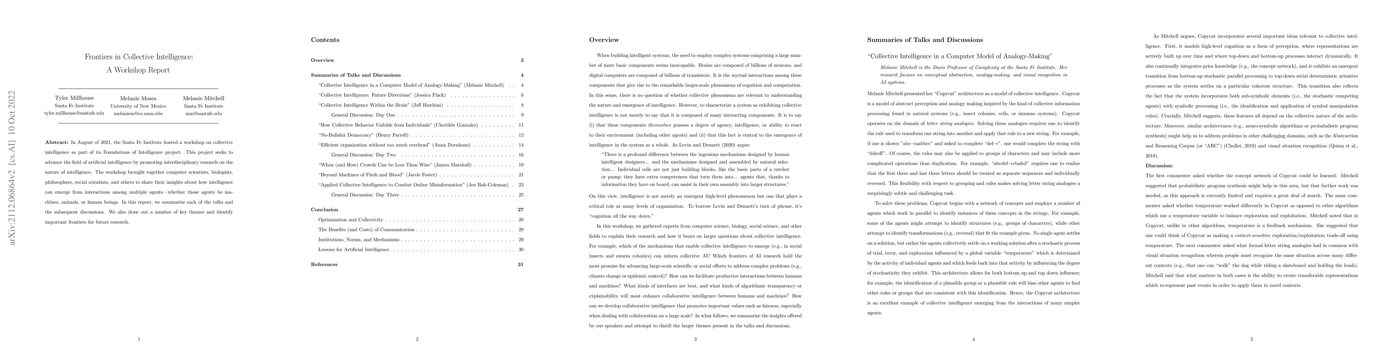 Thumbnail for Frontiers in Collective Intelligence: A Workshop Report