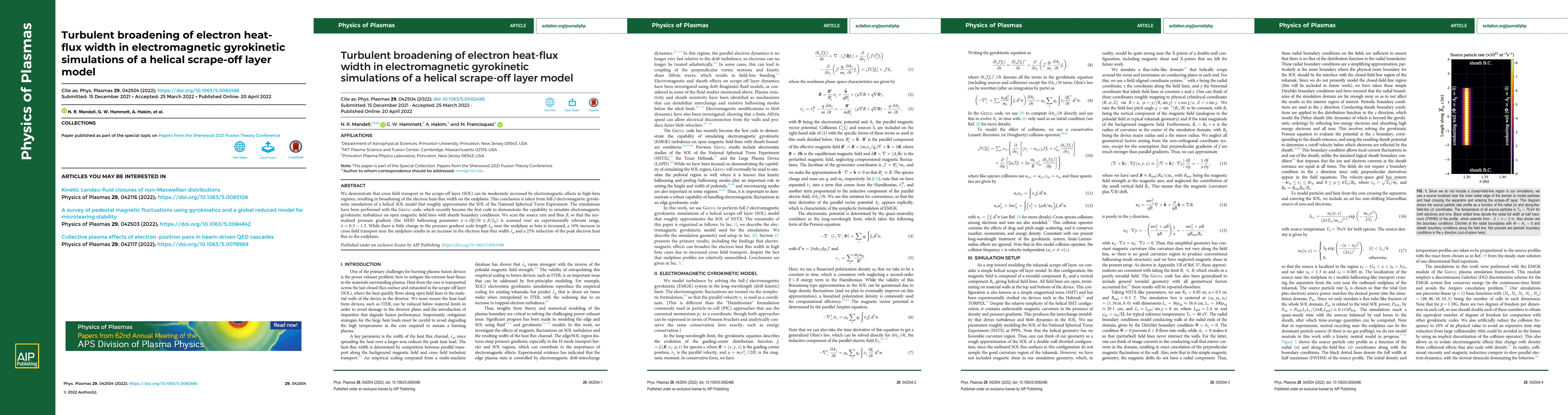 Thumbnail for Turbulent broadening of electron heat-flux width in electromagnetic
  gyrokinetic simulations of a helical scrape-off layer model
