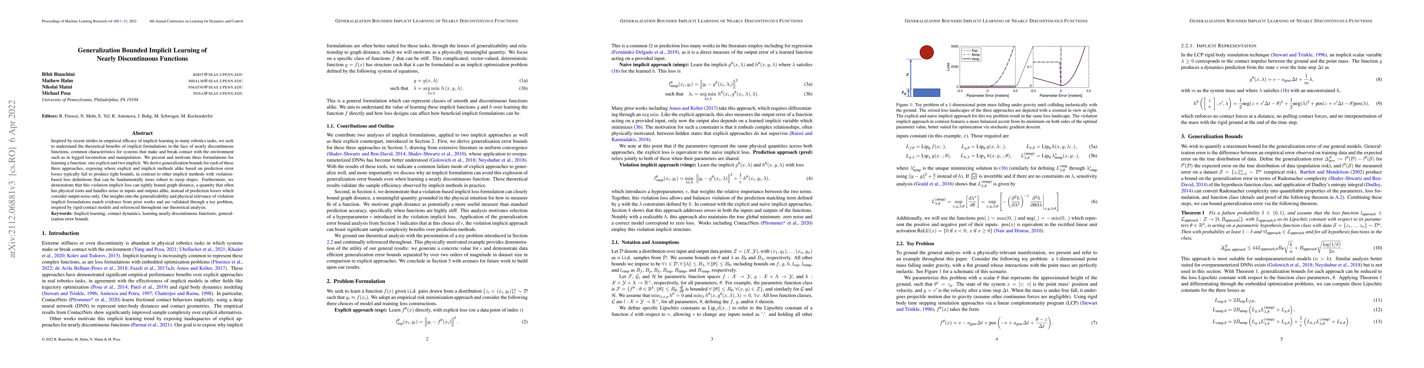 Thumbnail for Generalization Bounded Implicit Learning of Nearly Discontinuous
  Functions
