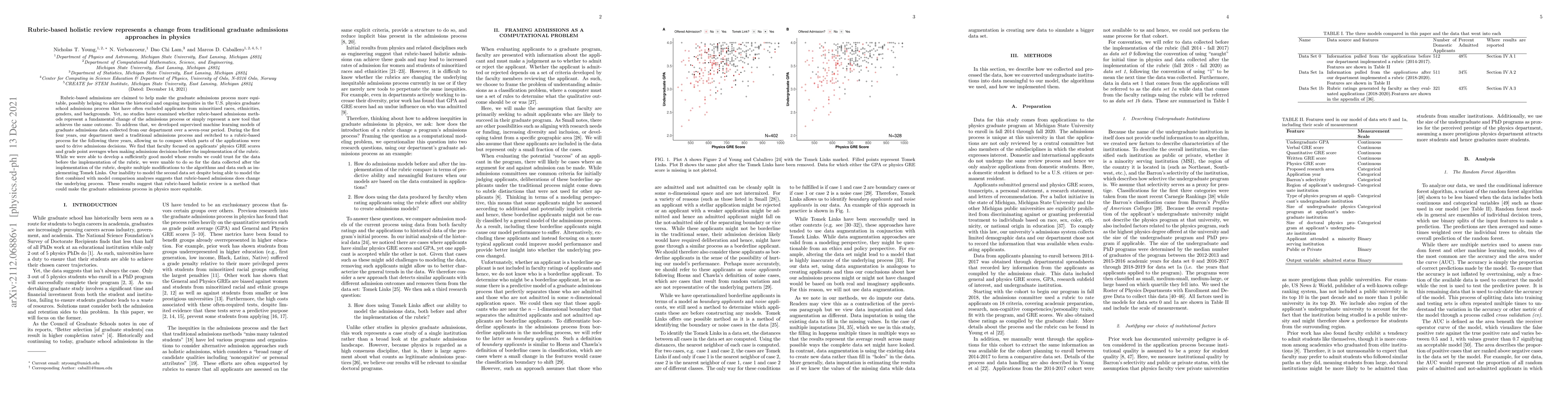 Thumbnail for Rubric-based holistic review represents a change from traditional
  graduate admissions approaches in physics