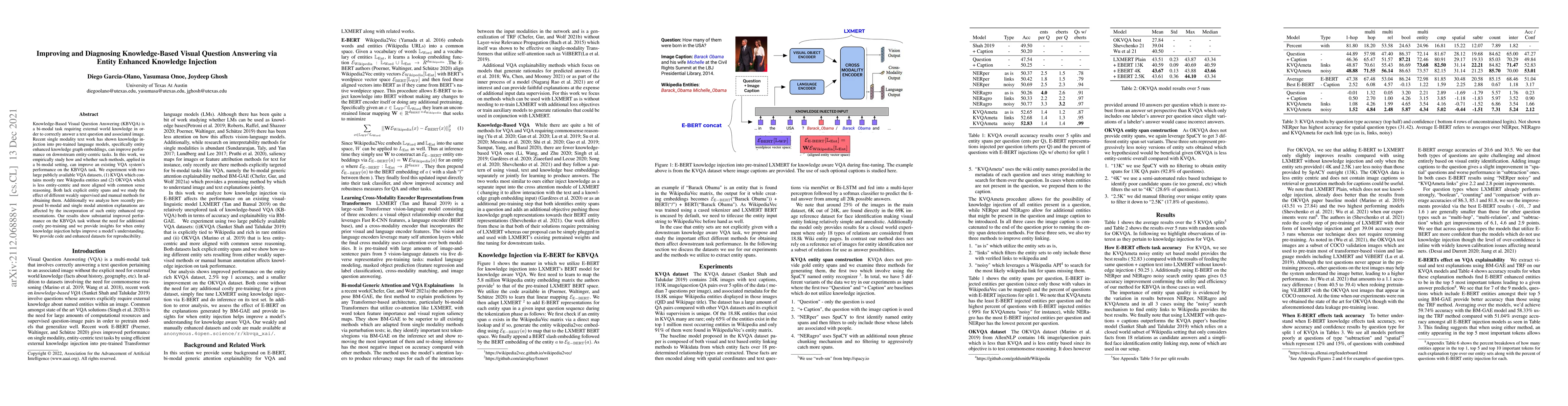 Thumbnail for Improving and Diagnosing Knowledge-Based Visual Question Answering via
  Entity Enhanced Knowledge Injection