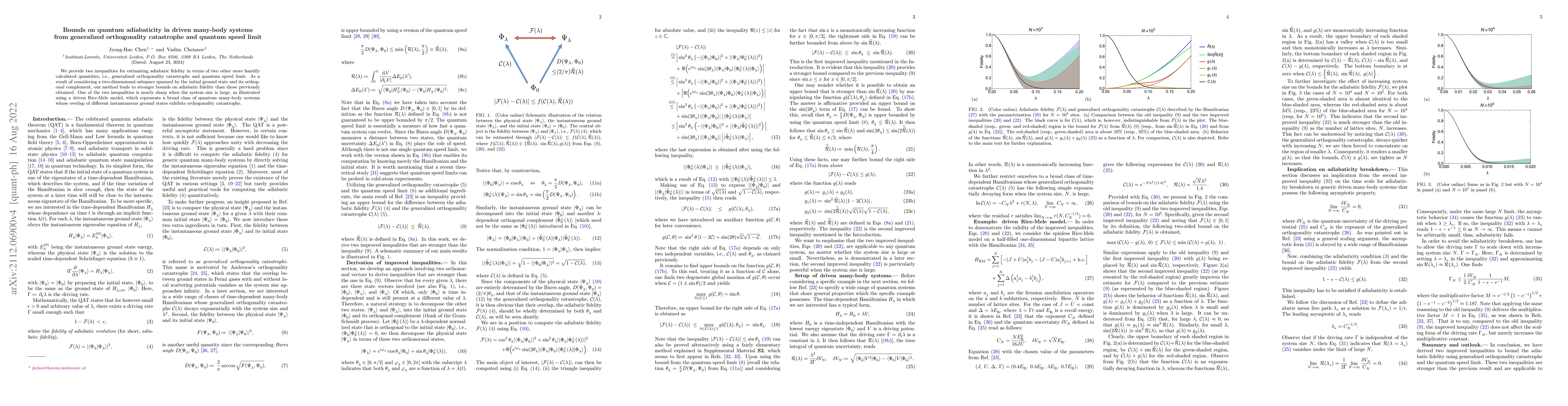 Thumbnail for Bounds on quantum adiabaticity in driven many-body systems from
  generalized orthogonality catastrophe and quantum speed limit