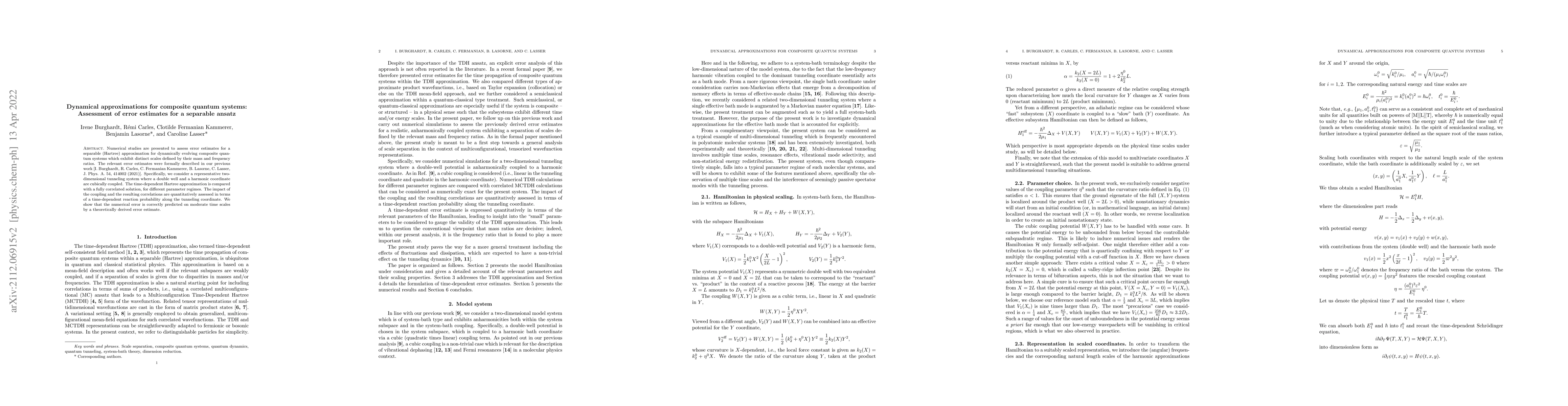 Thumbnail for Dynamical approximations for composite quantum systems: Assessment of
  error estimates for a separable ansatz