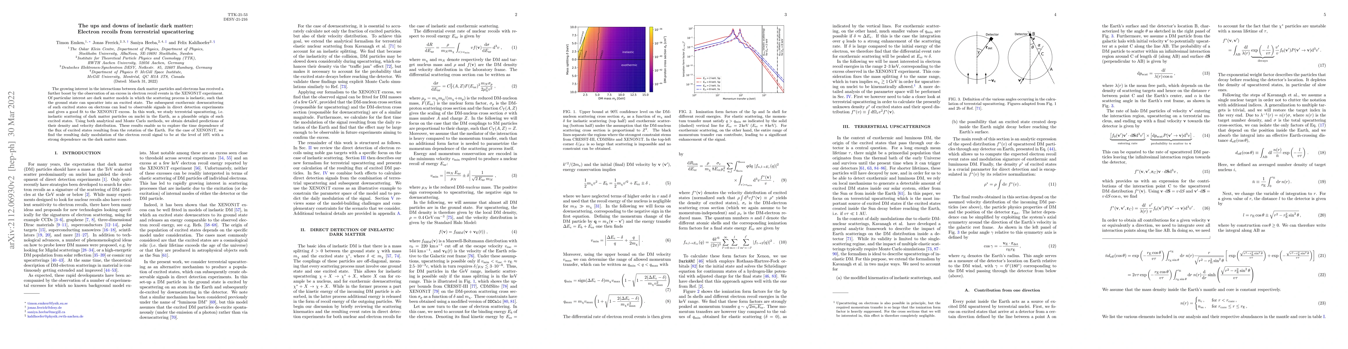 Thumbnail for The ups and downs of inelastic dark matter: Electron recoils from
  terrestrial upscattering