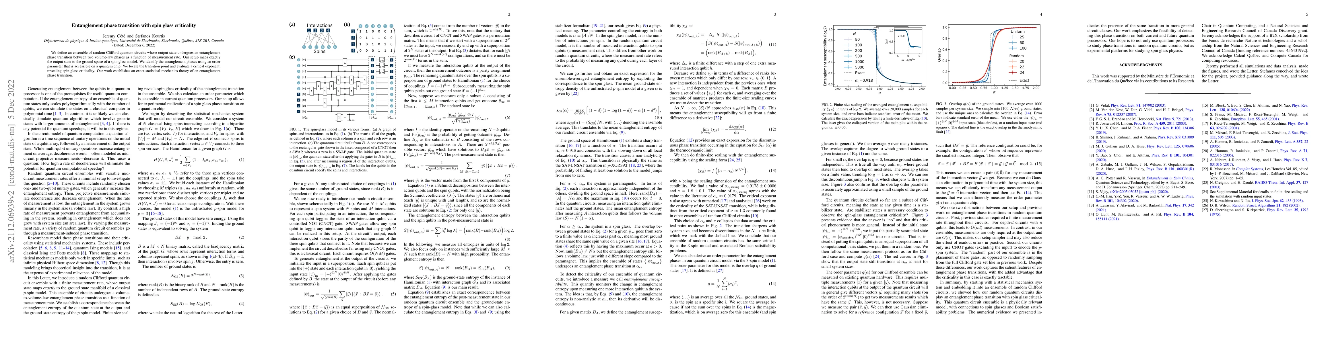 Thumbnail for Entanglement phase transition with spin glass criticality