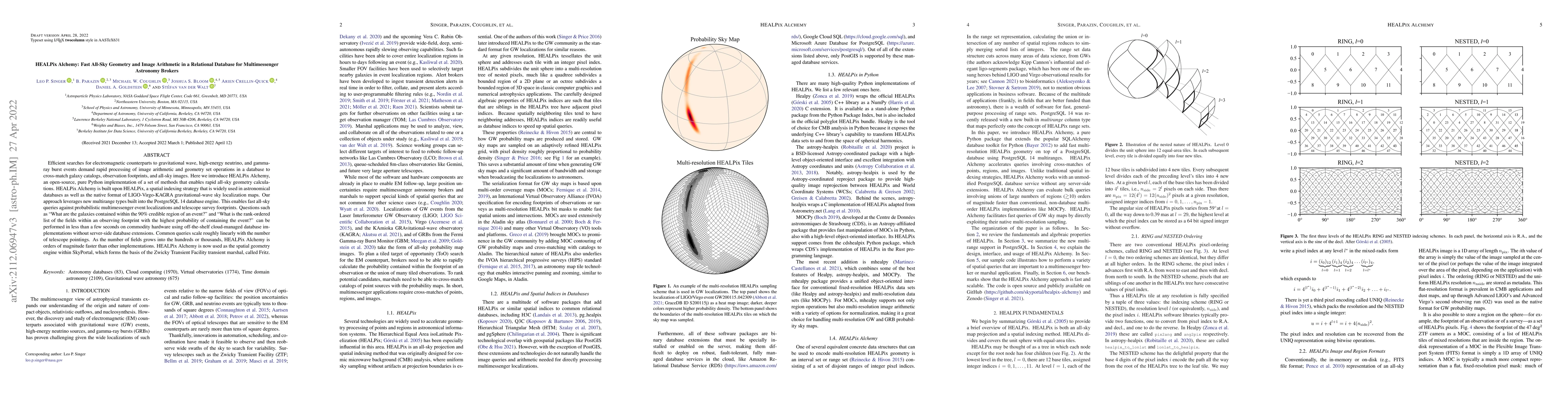 Thumbnail for HEALPix Alchemy: Fast All-Sky Geometry and Image Arithmetic in a
  Relational Database for Multimessenger Astronomy Brokers