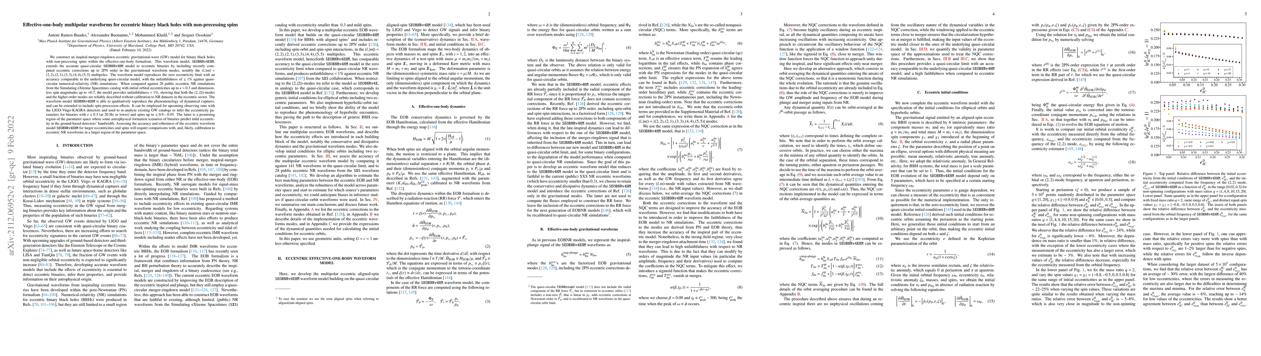 Thumbnail for Effective-one-body multipolar waveforms for eccentric binary black holes
  with non-precessing spins