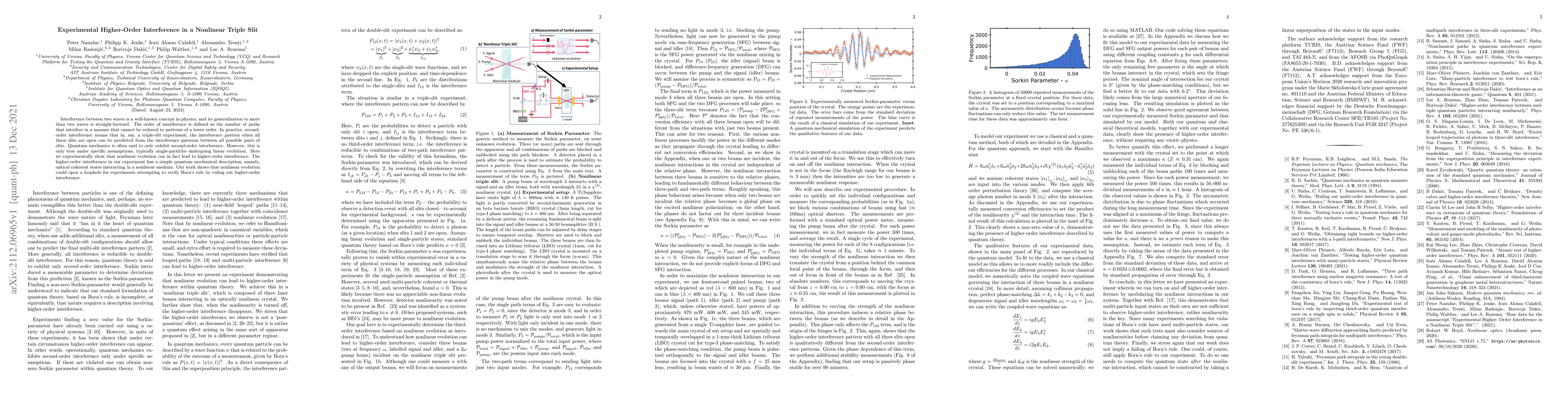 Thumbnail for Experimental Higher-Order Interference in a Nonlinear Triple Slit