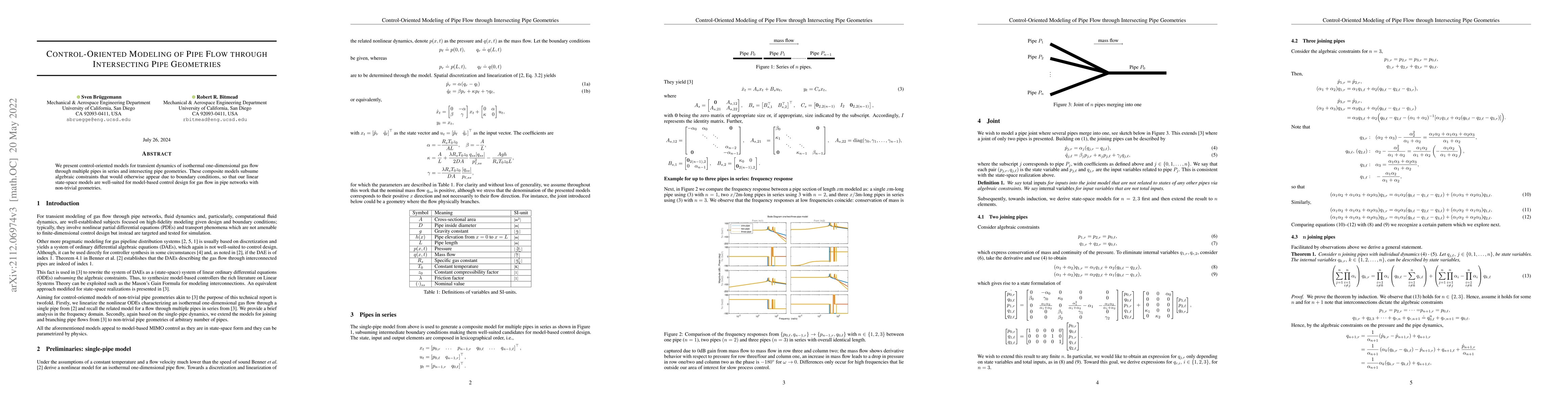 Thumbnail for Control-Oriented Modeling of Pipe Flow through Intersecting Pipe
  Geometries