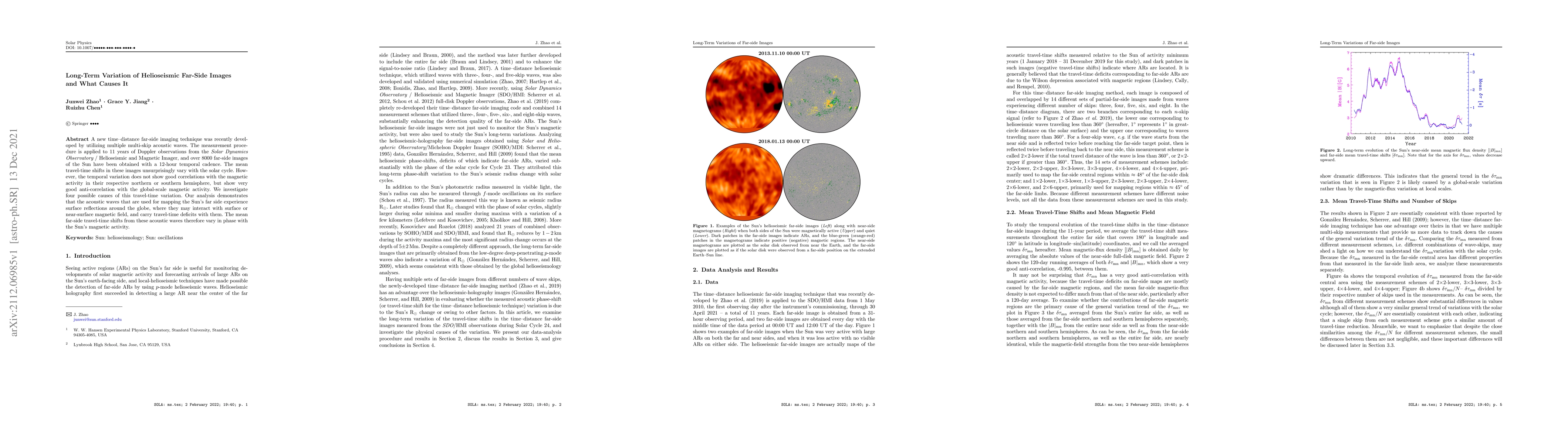 Thumbnail for Long-Term Variation of Helioseismic Far-Side Images and What Causes It