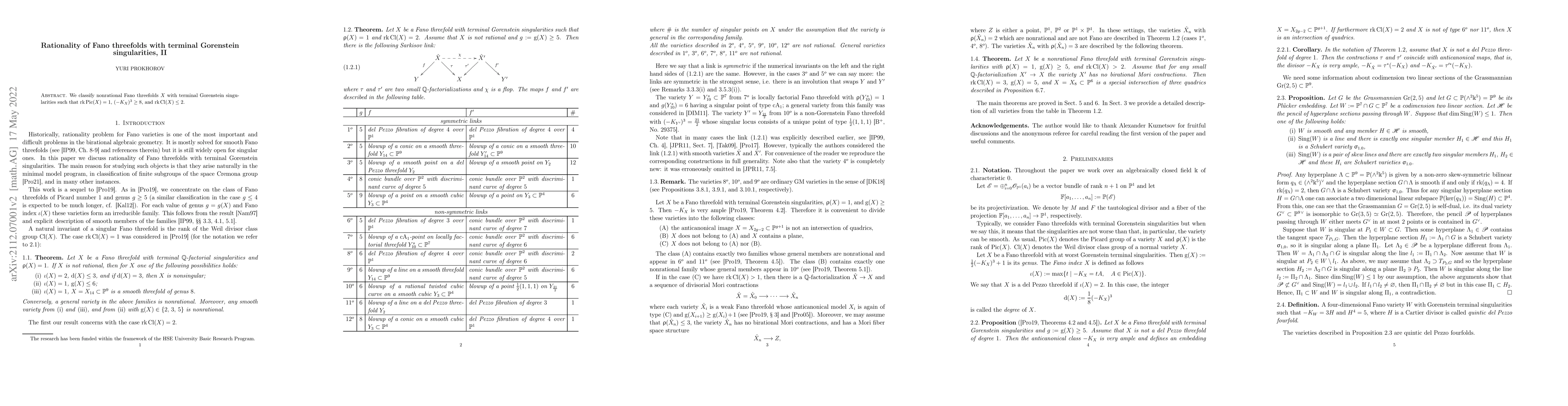 Thumbnail for Rationality of Fano threefolds with terminal Gorenstein singularities,
  II