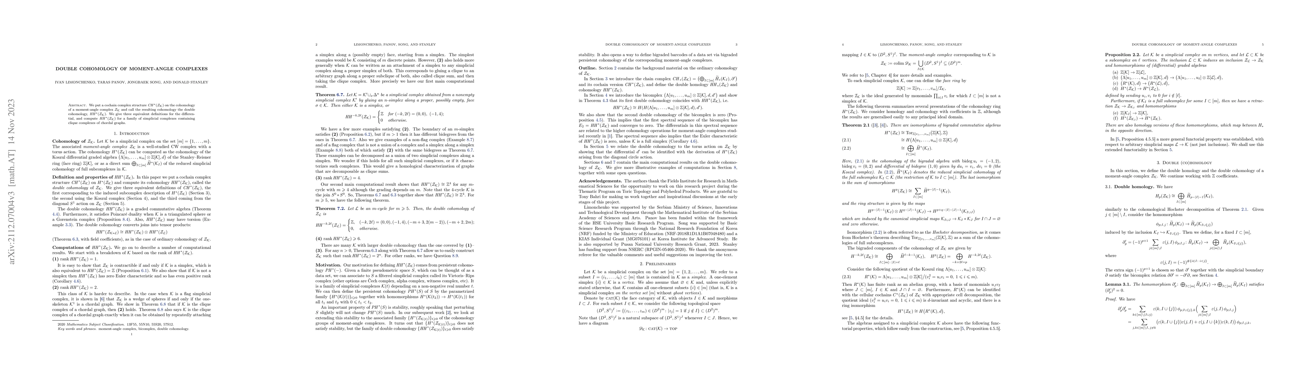 Thumbnail for Double cohomology of moment-angle complexes