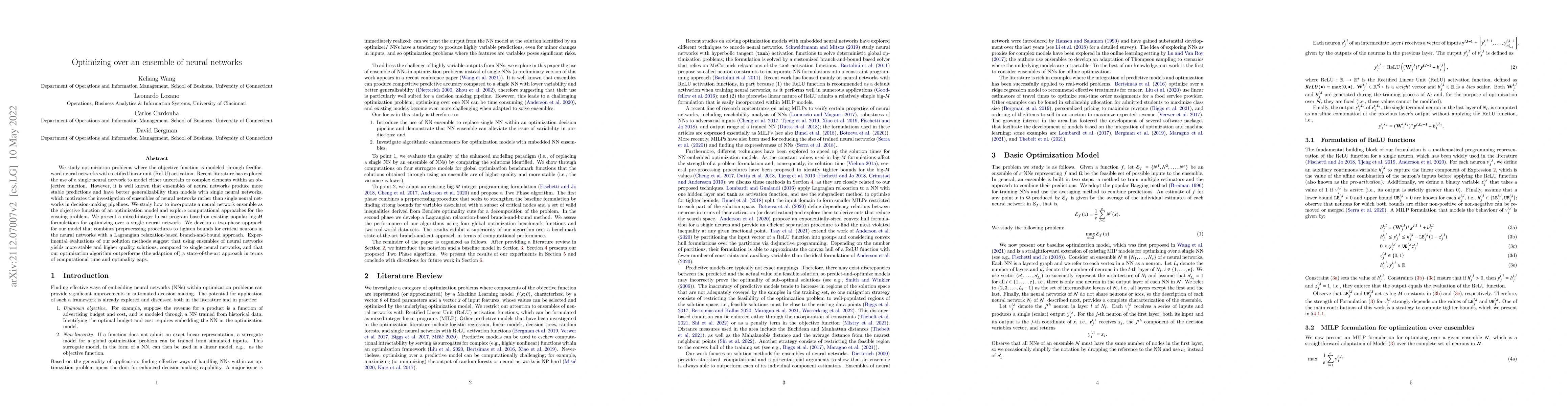 Thumbnail for Optimizing over an ensemble of neural networks