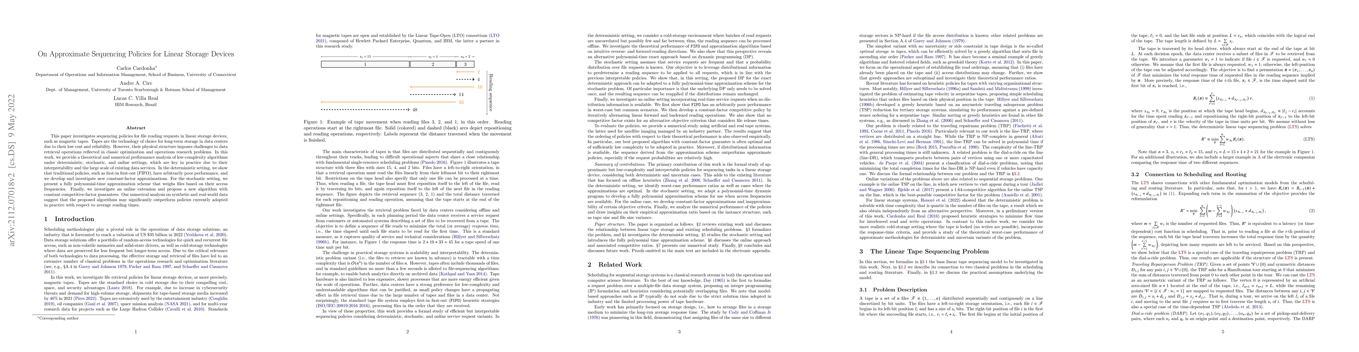 Thumbnail for On Approximate Sequencing Policies for Linear Storage Devices