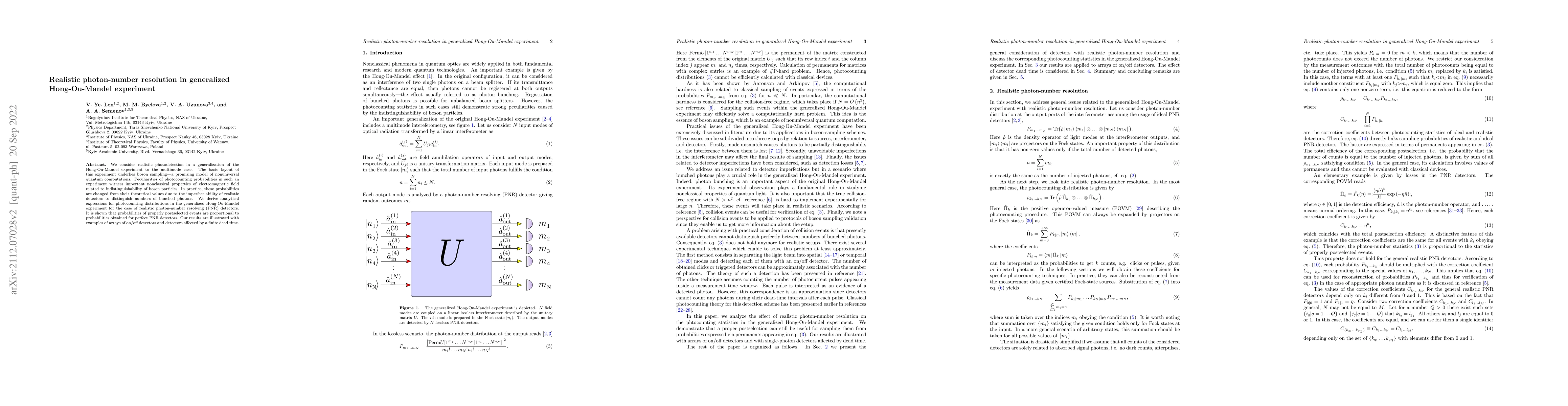 Thumbnail for Realistic photon-number resolution in generalized Hong-Ou-Mandel
  experiment
