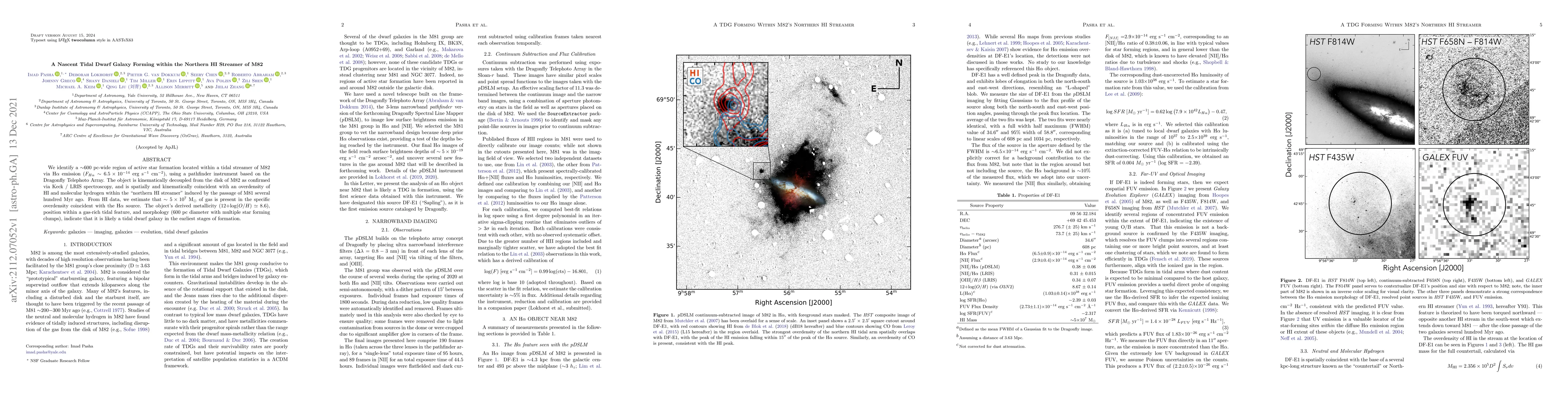 Thumbnail for A Nascent Tidal Dwarf Galaxy Forming within the Northern HI Streamer of
  M82