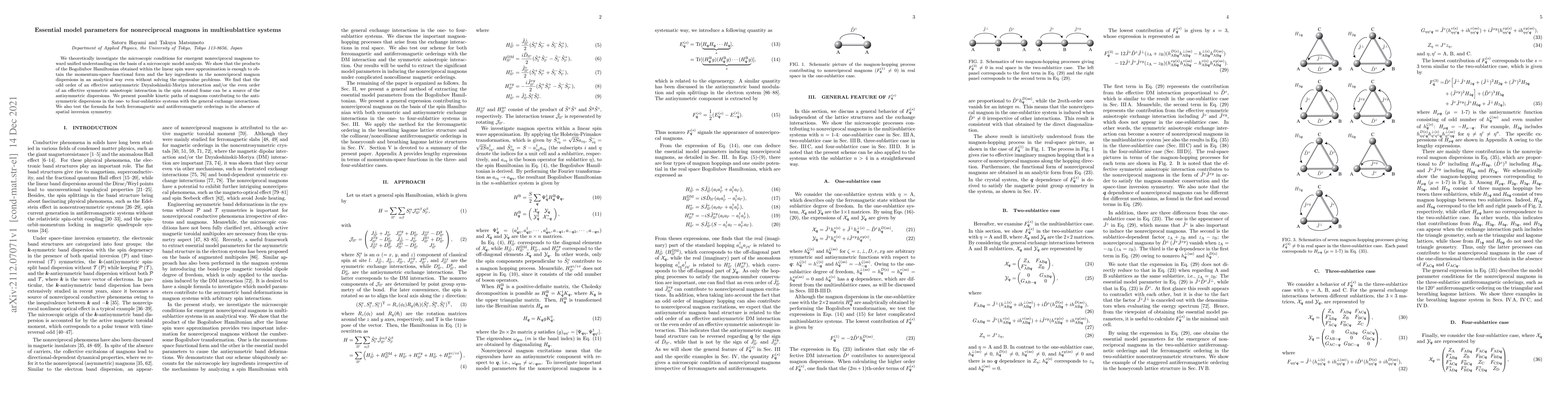 Thumbnail for Essential model parameters for nonreciprocal magnons in multisublattice
  systems