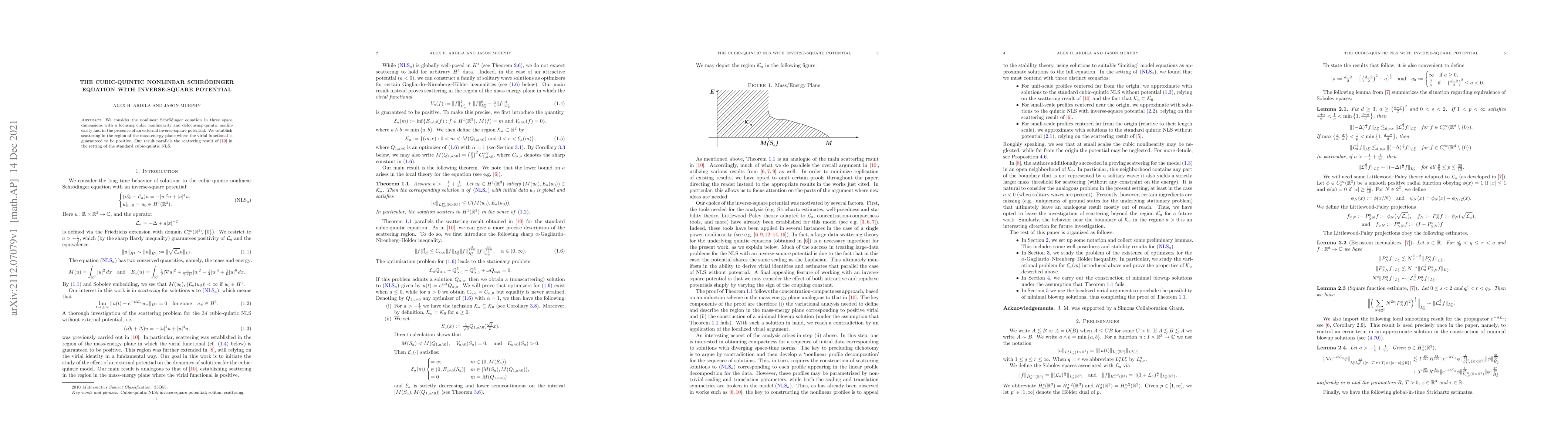 Thumbnail for The cubic-quintic nonlinear Schr\"odinger equation with inverse-square
  potential