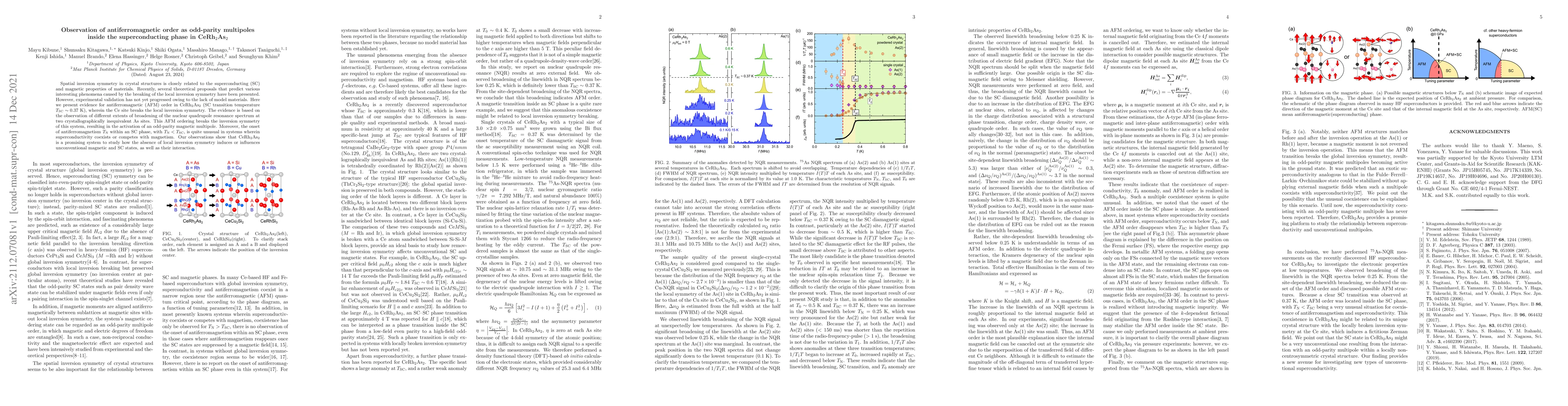 Thumbnail for Observation of antiferromagnetic order as odd-parity multipoles inside
  the superconducting phase in CeRh$_{2}$As$_{2}$