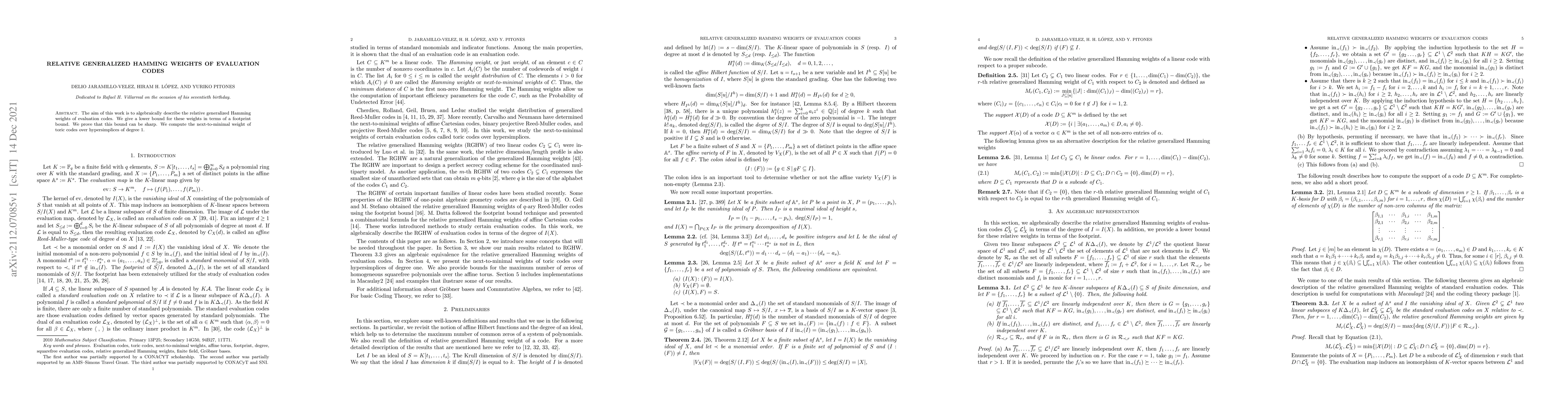 Thumbnail for Relative generalized Hamming weights of evaluation codes