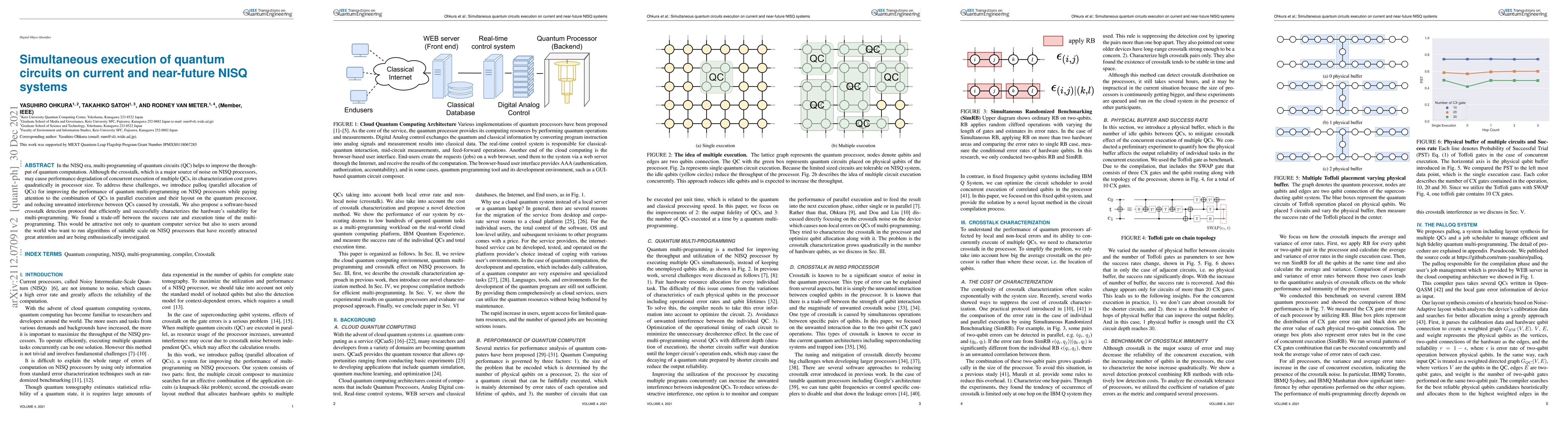 Thumbnail for Simultaneous execution of quantum circuits on current and near-future
  NISQ systems
