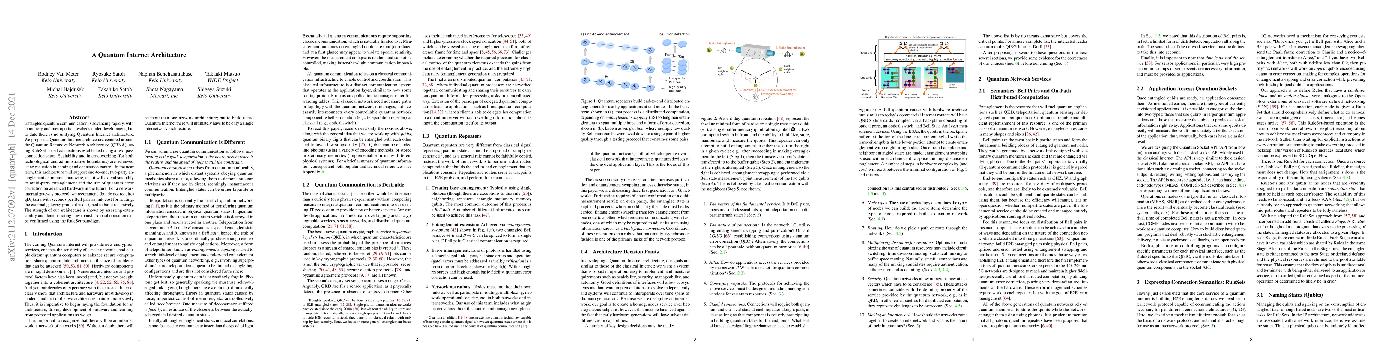 Thumbnail for A Quantum Internet Architecture