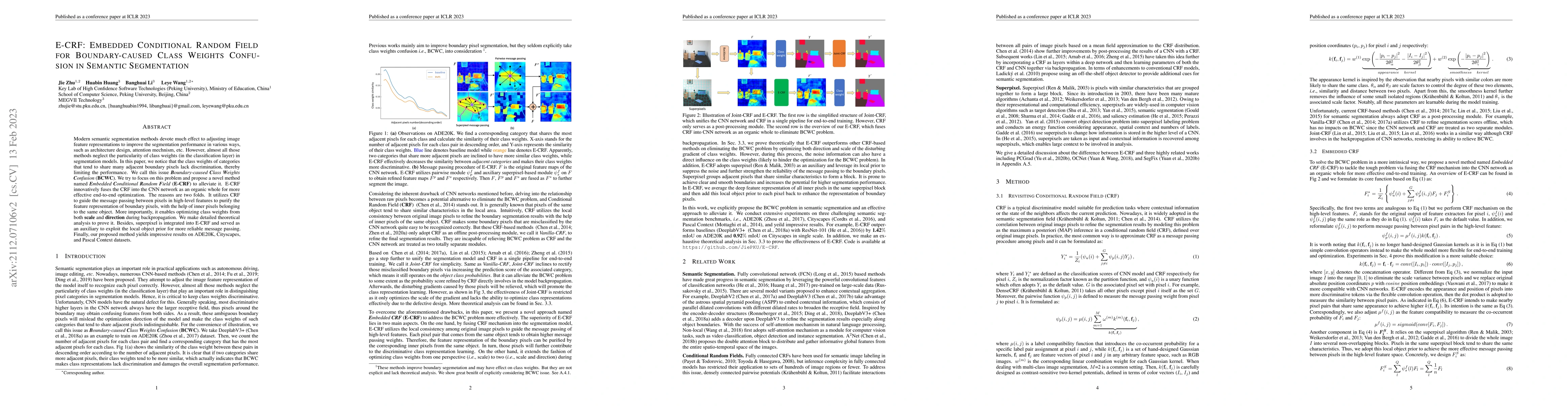 Thumbnail for E-CRF: Embedded Conditional Random Field for Boundary-caused Class
  Weights Confusion in Semantic Segmentation