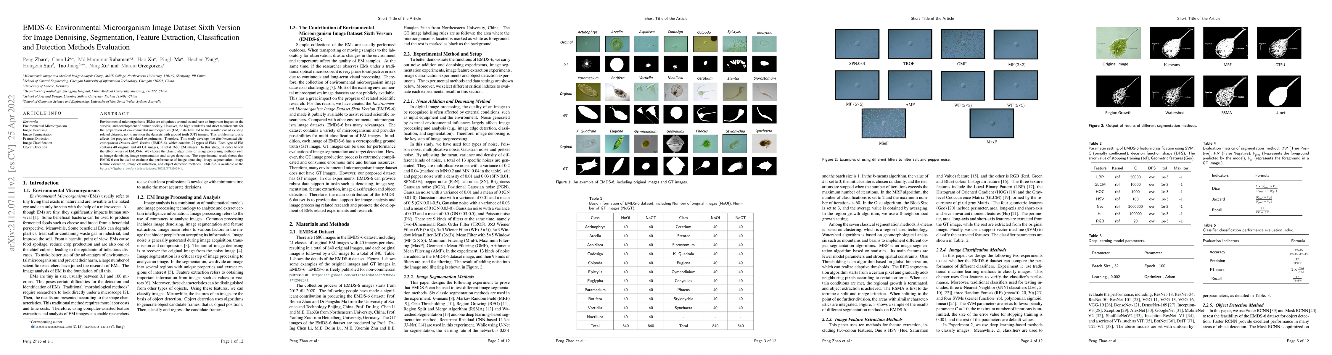 Thumbnail for EMDS-6: Environmental Microorganism Image Dataset Sixth Version for
  Image Denoising, Segmentation, Feature Extraction, Classification and
  Detection Methods Evaluation