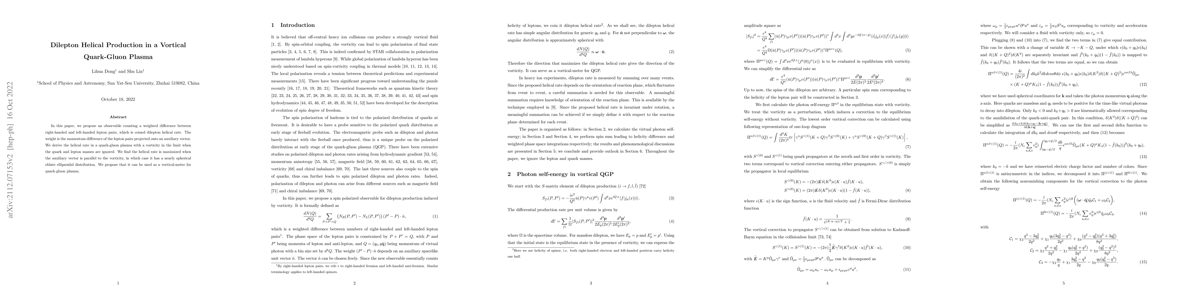 Thumbnail for Dilepton Helical Production in a Vortical Quark-Gluon Plasma