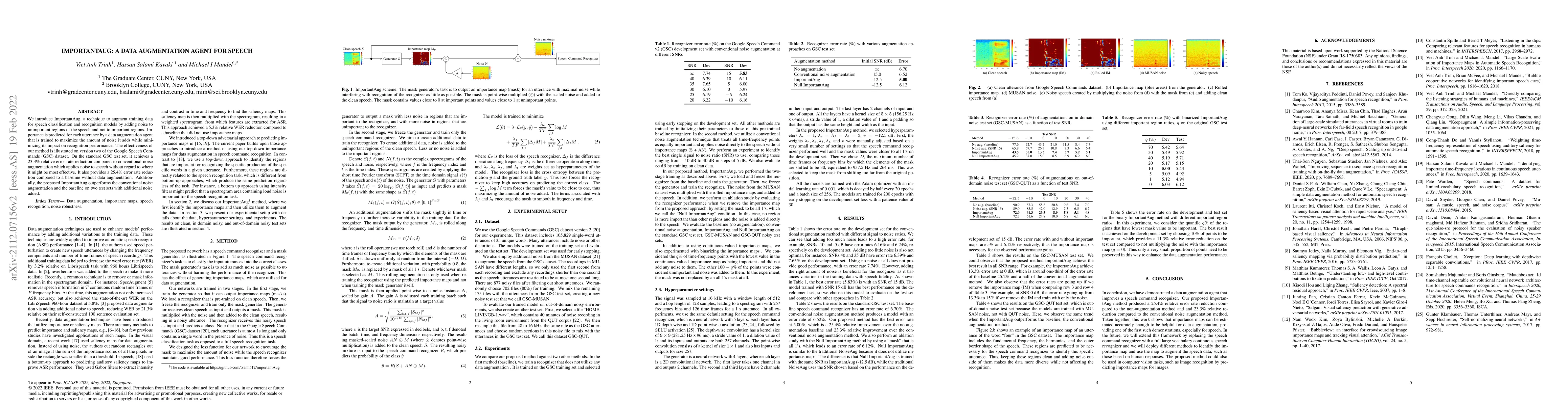 Thumbnail for ImportantAug: a data augmentation agent for speech