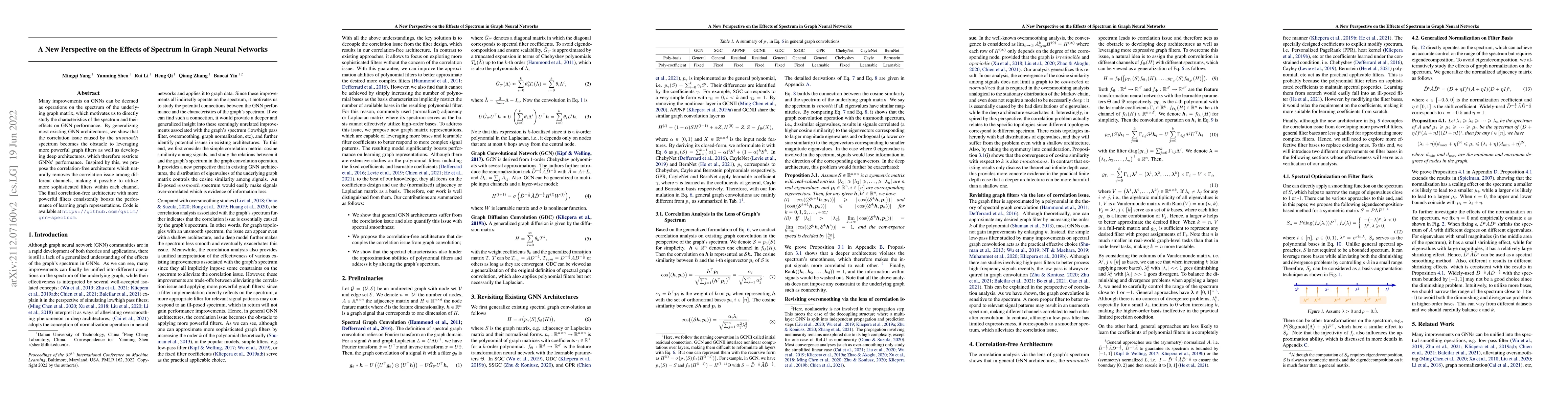 Thumbnail for A New Perspective on the Effects of Spectrum in Graph Neural Networks