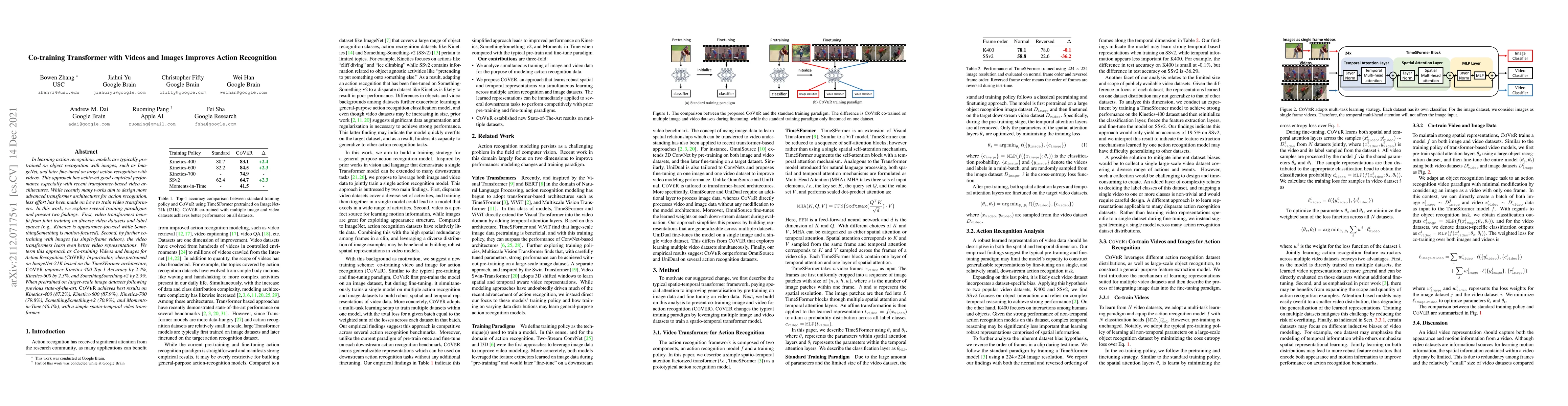 Thumbnail for Co-training Transformer with Videos and Images Improves Action
  Recognition