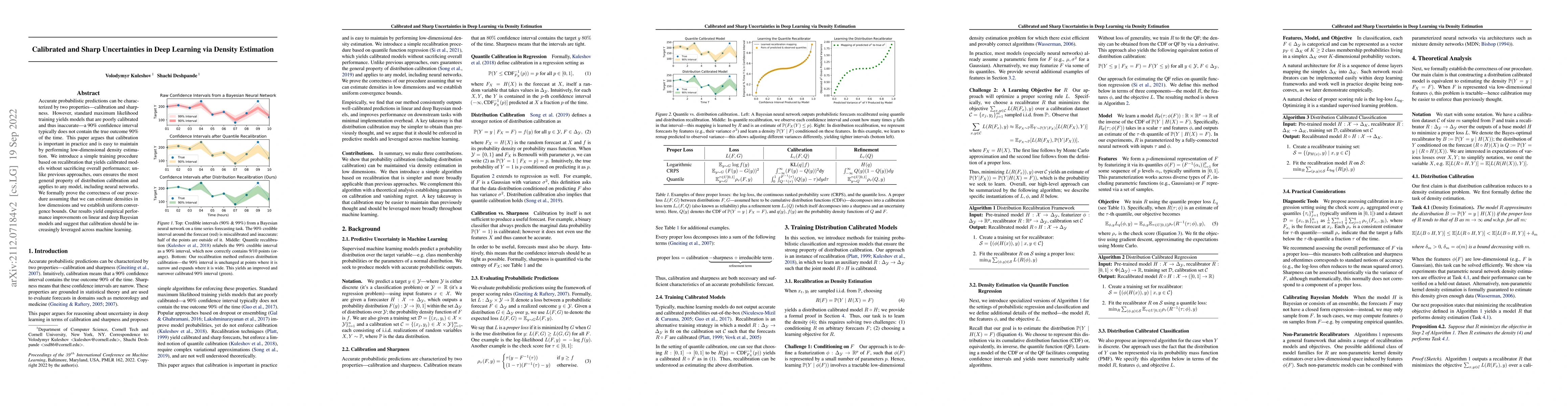 Thumbnail for Calibrated and Sharp Uncertainties in Deep Learning via Density
  Estimation