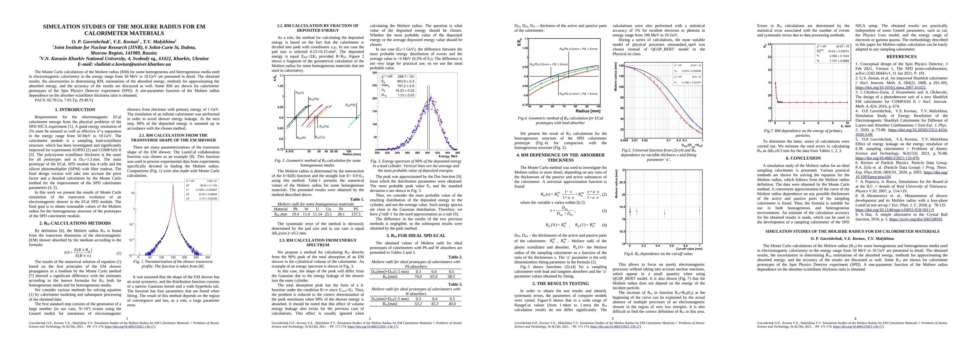 Thumbnail for Simulation studies of the Moliere radius for em calorimeter materials
