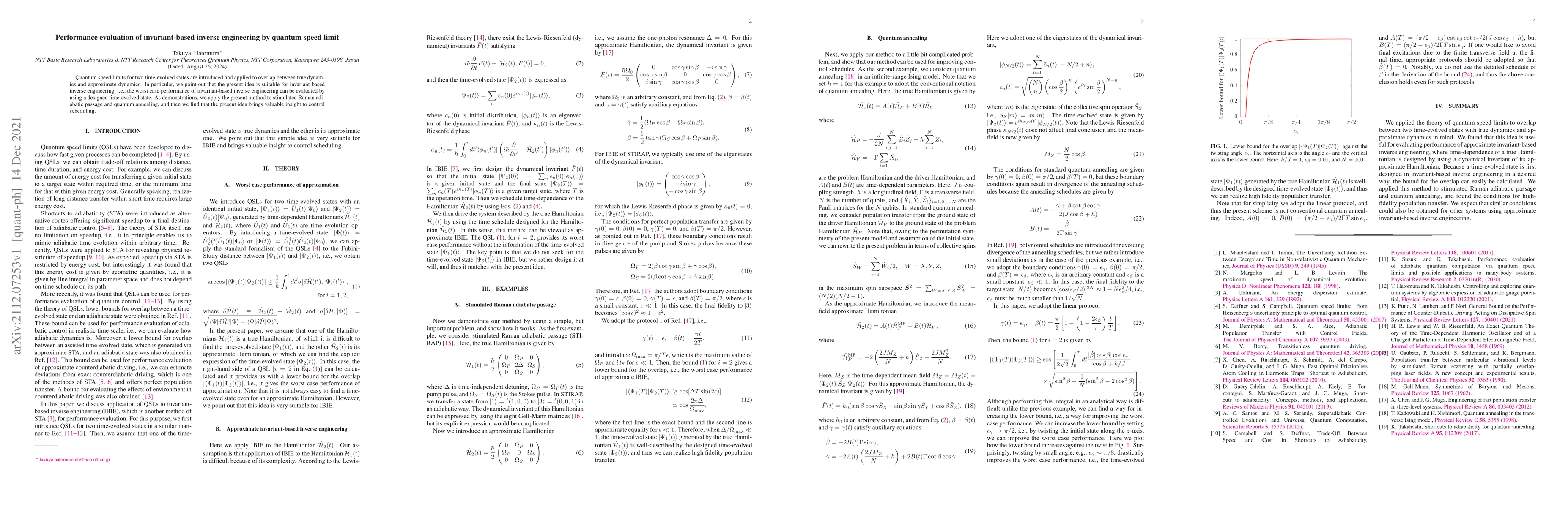Thumbnail for Performance evaluation of invariant-based inverse engineering by quantum
  speed limit