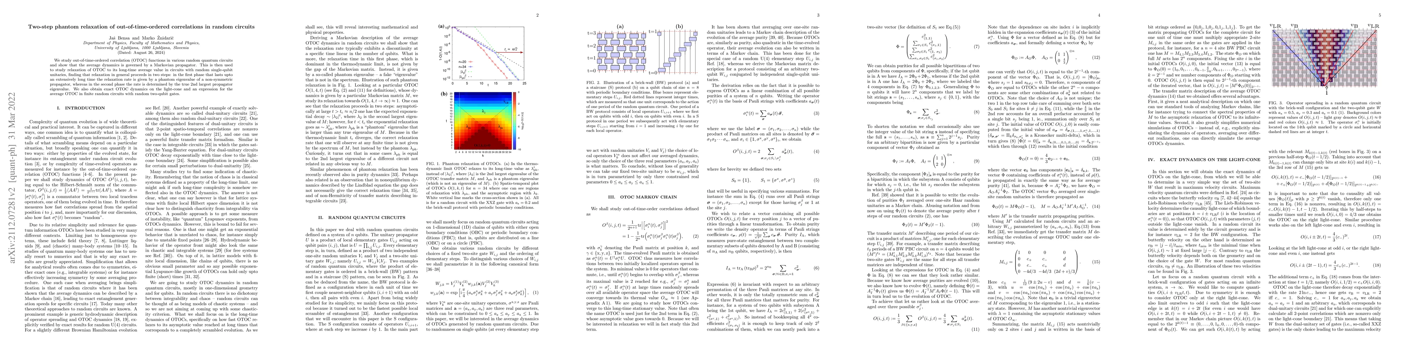 Thumbnail for Two-step phantom relaxation of out-of-time-ordered correlations in
  random circuits