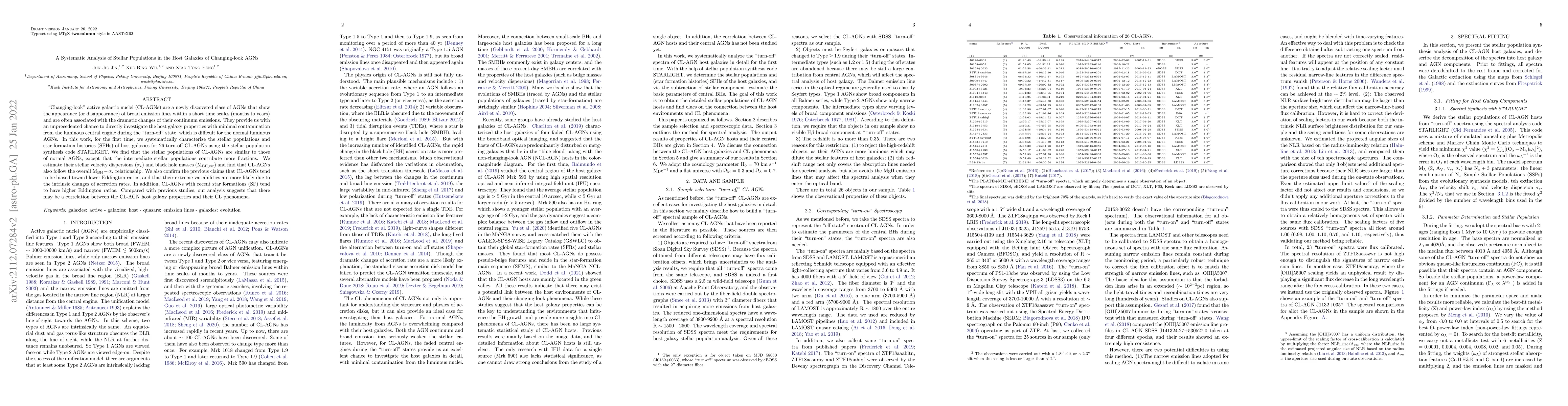 Thumbnail for A Systematic Analysis of Stellar Populations in the Host Galaxies of
  Changing-look AGNs