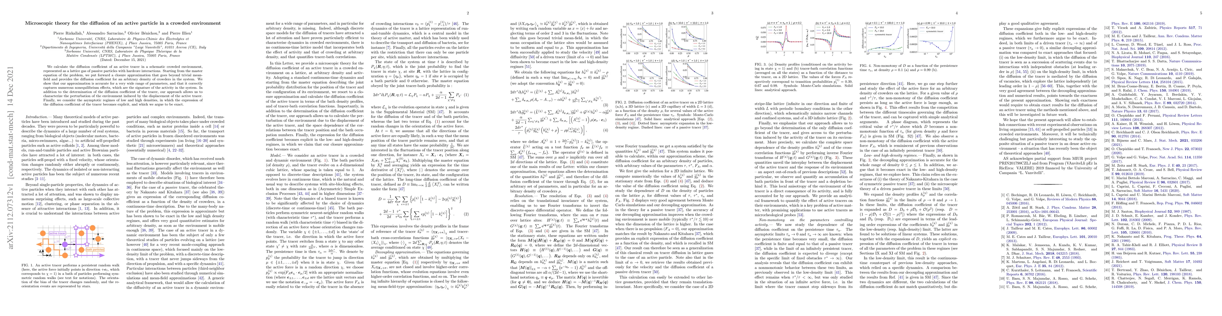 Thumbnail for Microscopic theory for the diffusion of an active particle in a crowded
  environment